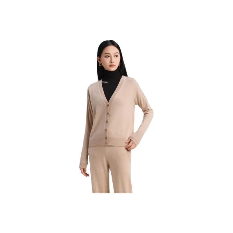 Blood Glitter Cashmere Sweater Women's Camel-0