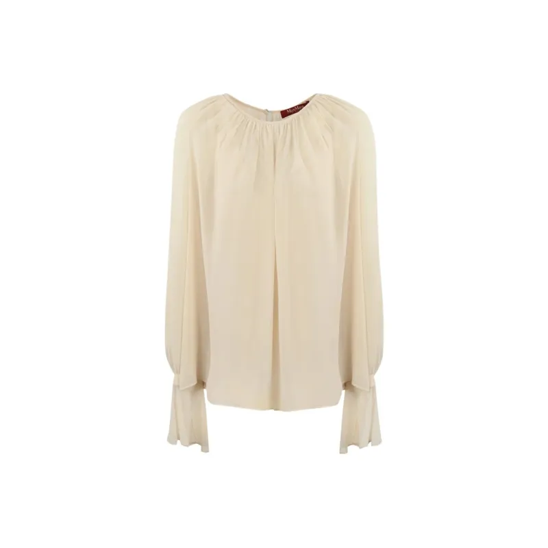 MaxMara Studio Ruffle Detailed Crewneck Top-0