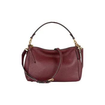 COACH Shay Leather Shoulder Bag, Crossbody Bag, Handbag Medium Size Women's Burgundy