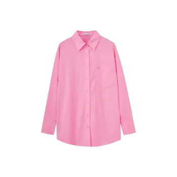 SHUIYUNJIAN Minimalist 100% Cotton Long Sleeved Shirt Women's