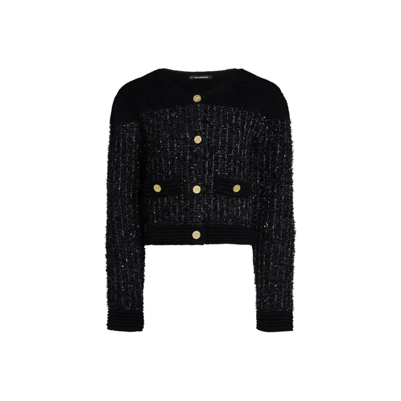 KARL LAGERFELD / Karl Lagerfeld Jeans Bouclé Knit Cardigan-0