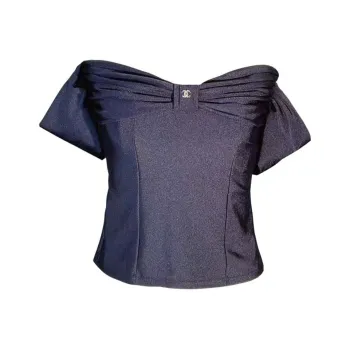 CHANEL SS23 Strapless Top Women's Black