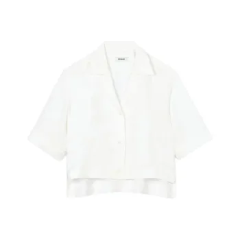 Sandro Jacquard flowers Cropped Shirt