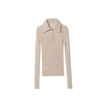 MIU MIU Polo Shirt Women's Sand Yellow