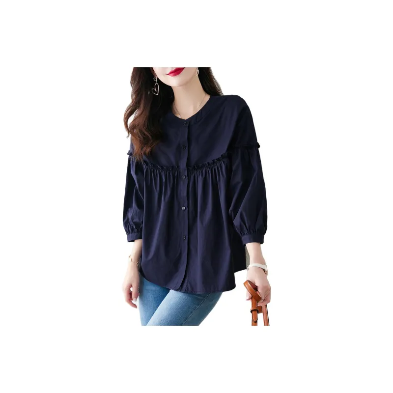 Still Quiet Shirt Women's Navy Blue-0