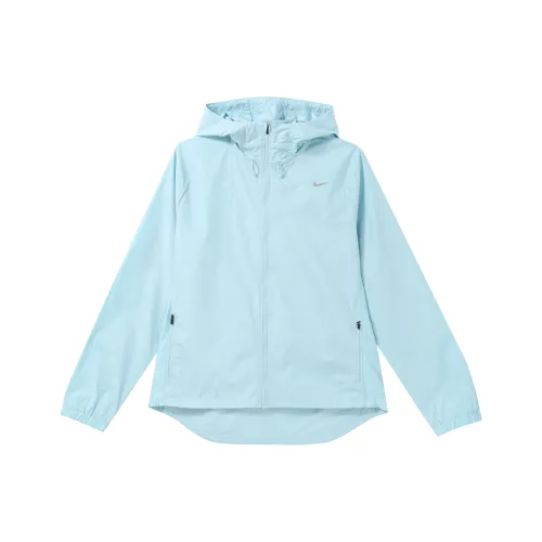 Nike Essential Women's Sports Training Windproof Woven Hooded Jacket Blue
