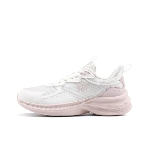361° Anti Slip Wear Resistant Low Top Casual Running Shoes Women's White Pink