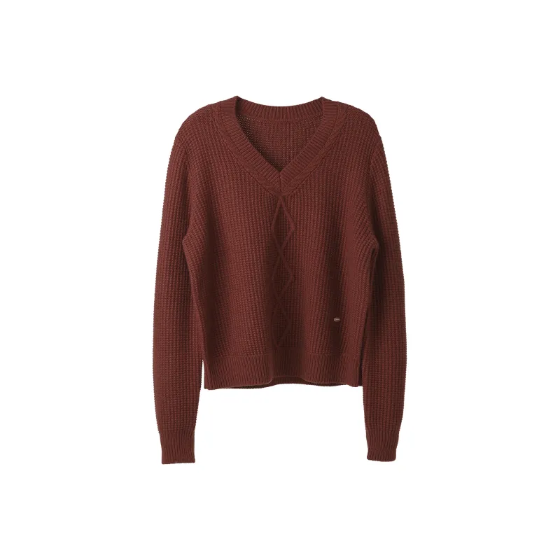 Fstudio Effortless Style V Neck Commute Versatile Long Sleeved Knitwear Women's-2