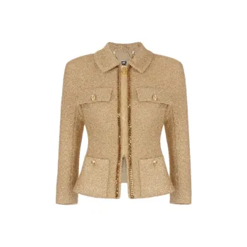 Elisabetta Franchi Cropped Tweed Jacket