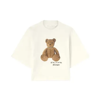 PALM ANGELS Bear Printed Crewneck T Shirt