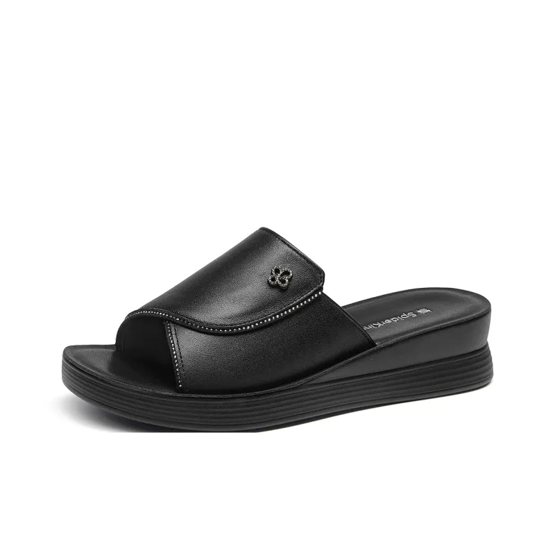 Spider King PU Polyurethane Slip Resistant Quick Dry Slide Slippers Women's Ecru-6
