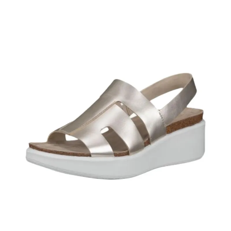 Ecco Flowt One Strap Sandals 3cm Women's Metallic-1
