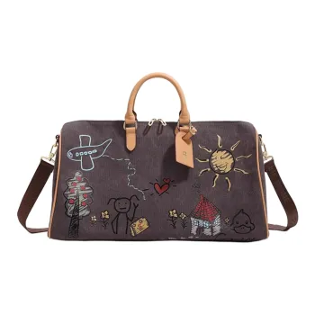 VIHUS Canvas Travel Bag Unisex Black/Army Green