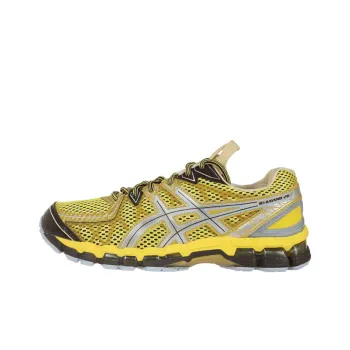 Asics Anti Slip Wear Resistant Low Top Running Shoes Men's Yellow Brown Silver