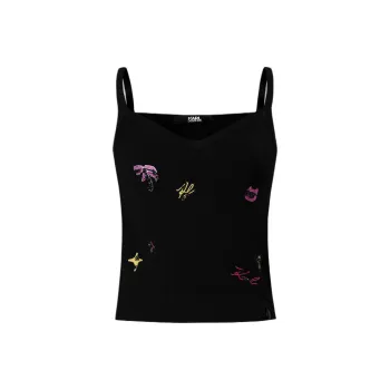 KARL LAGERFELD SS24 Camisole Women's Black