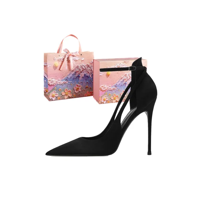 AJPAP Slim Heel High Heels Women's Black-5