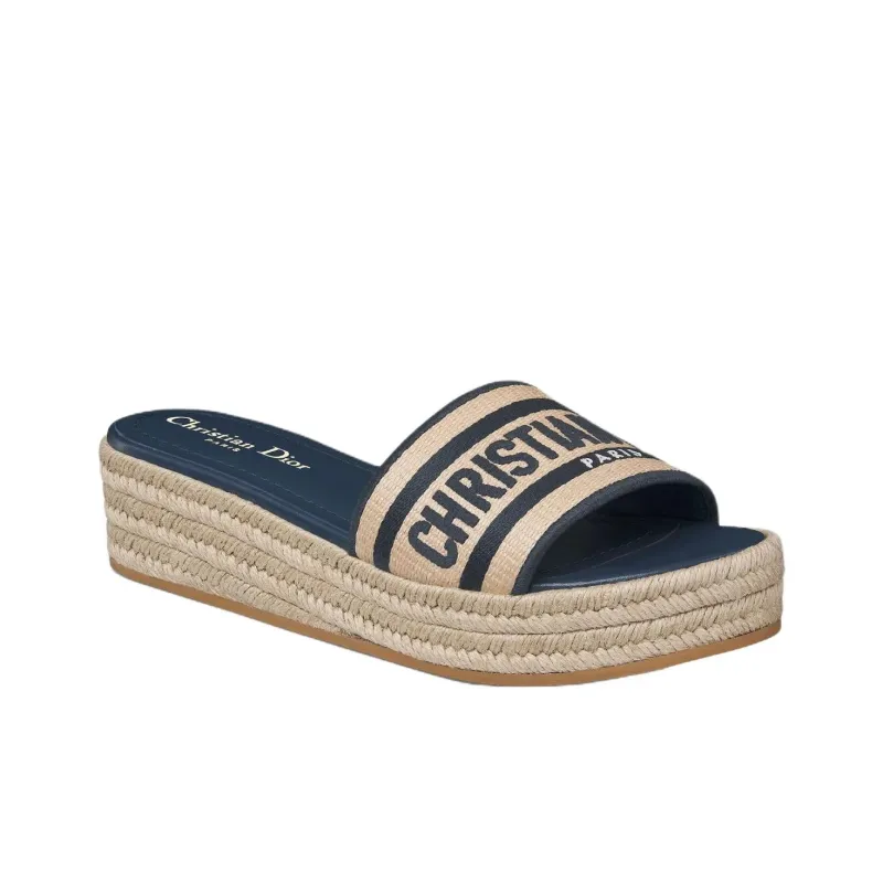 DIOR Dway Slide Slippers 4.5cm Women's Beige Blue-2