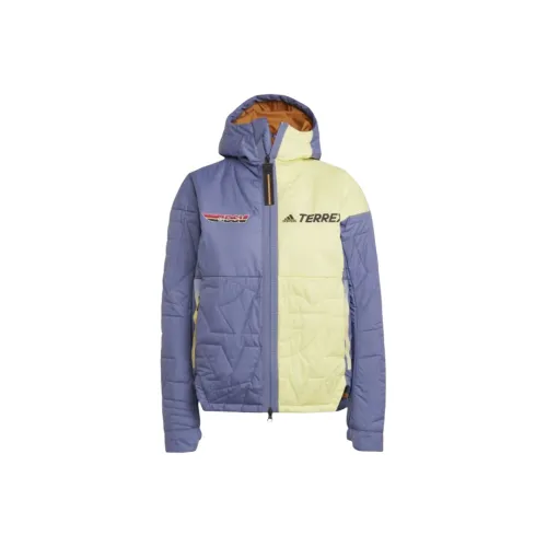 Adidas MYSHELTER Primaloft Hooded Padded Jacket Jackets Coats Women's Rail Purple/Pulse Yellow