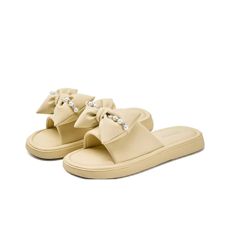 LINGPAO Rubber Sole Crystal Slide Slippers Women's-7