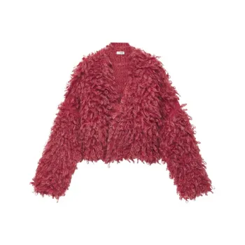 LOEWE Cropped Cardigan 'Red/Black/White'