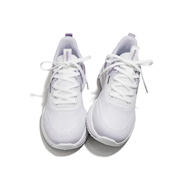 Warrior Anti Slip Wear Resistant Low Top Casual Running Shoes Women's Purple White-2