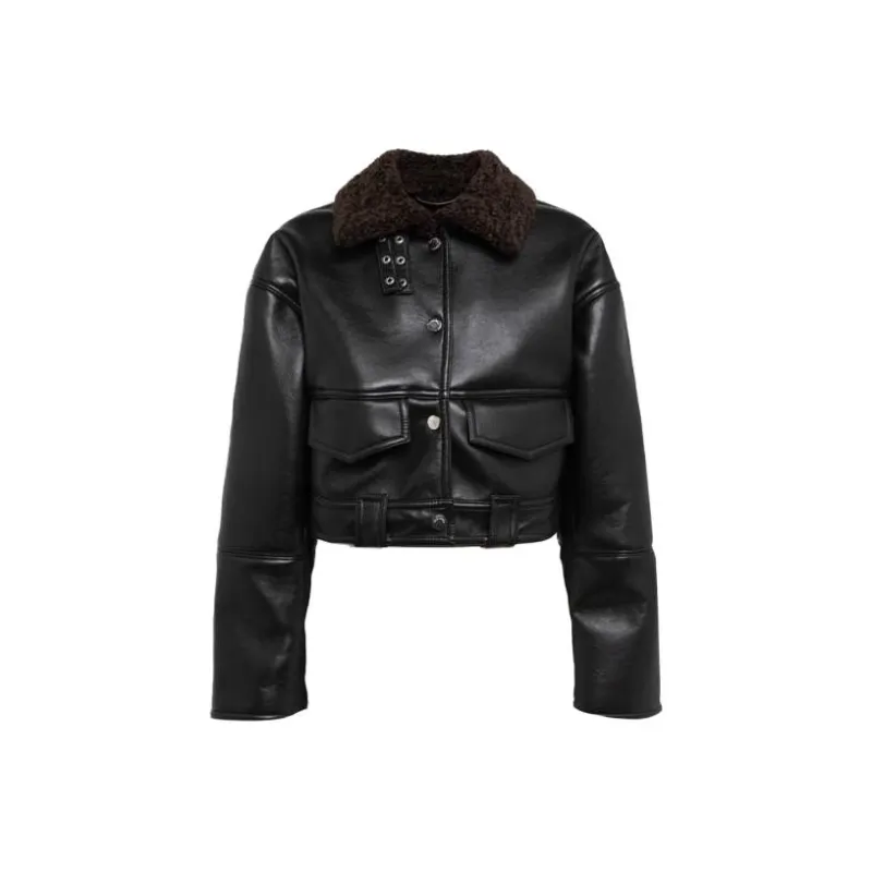 NANUSHKA Cropped Leather Jacket-0