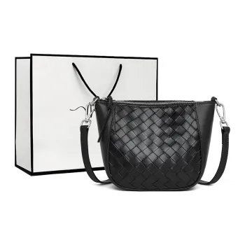 MILLIE'S Cow Leather Crossbody Bag, Shoulder Bag, Bucket Bag Regular Women's Black