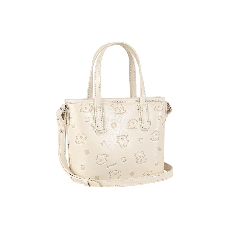 TOUTOU Maltese Collaboration Synthetic Leather Handbag Women's Cream White-4