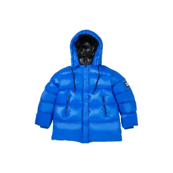BLACK&COLOR Solid Color Detachable Hood Loose Fit Thickened Mid-Length Down Jacket Women's