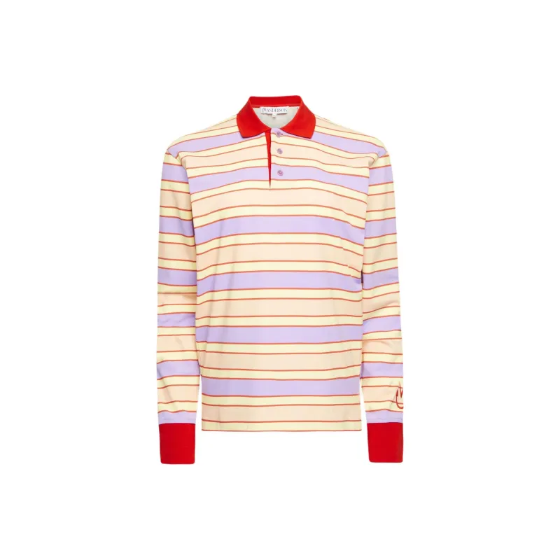 JW Anderson Contrast Trim Striped Polo Top-0