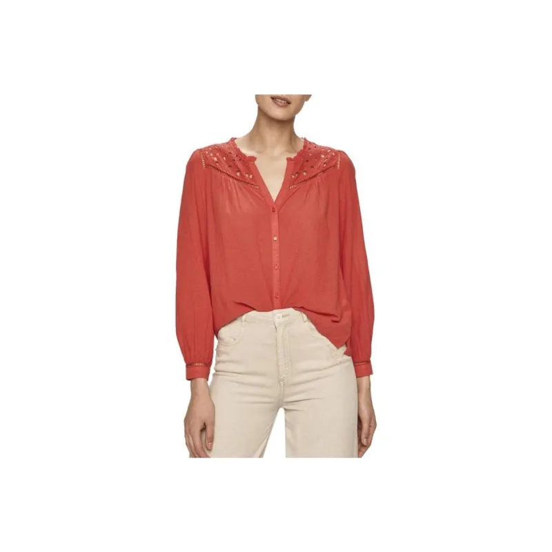 Pepe Jeans Shirt Women's Orange Red-0