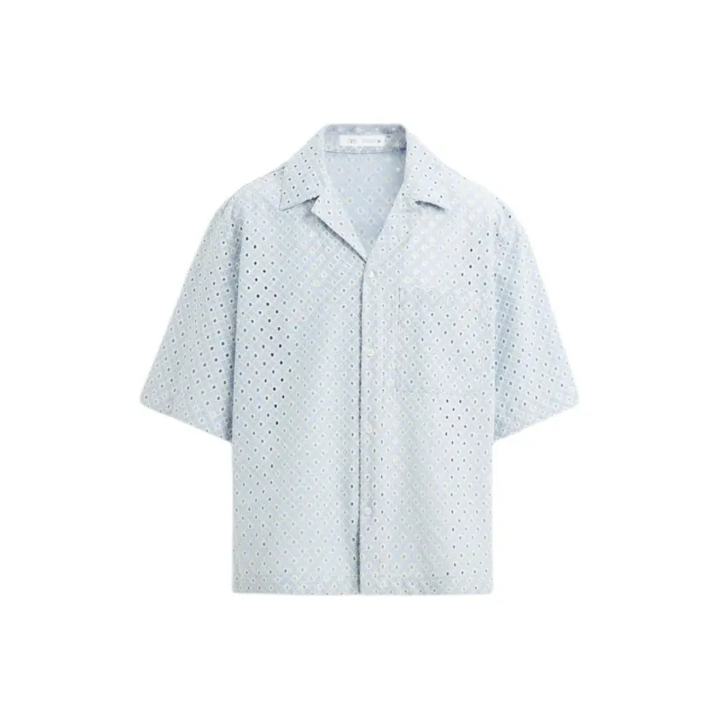 ZARA Shirts Men Light Blue-0