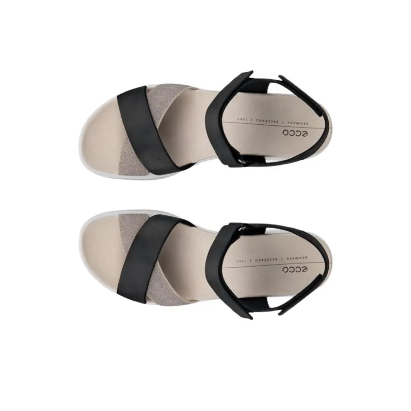 Ecco Flowt One Strap Sandals 3cm Women's Black-3