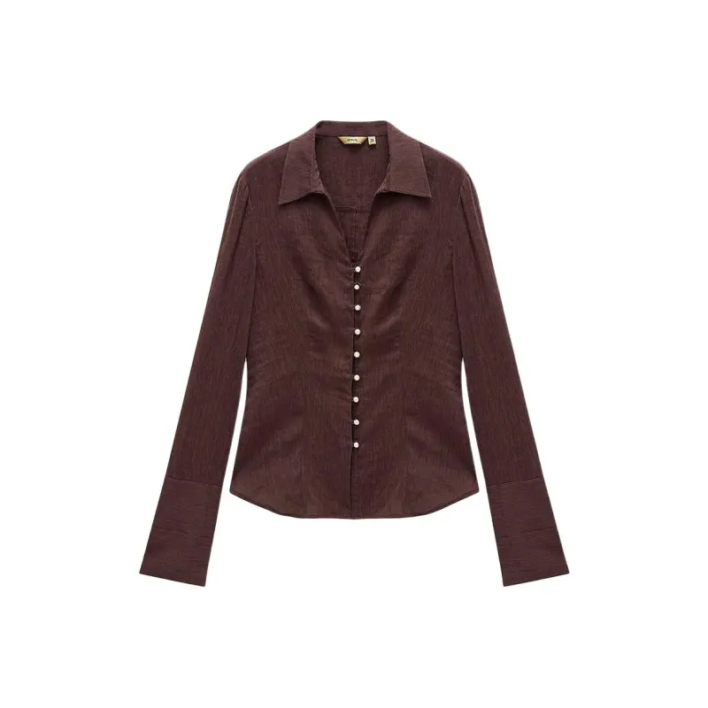 INSUN Shirts Women's Burgundy-0