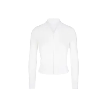 SKIMS MODAL FRENCH TERRY SHRUNKEN ZIP UP Jackets Coats Women's SNOW/Snow