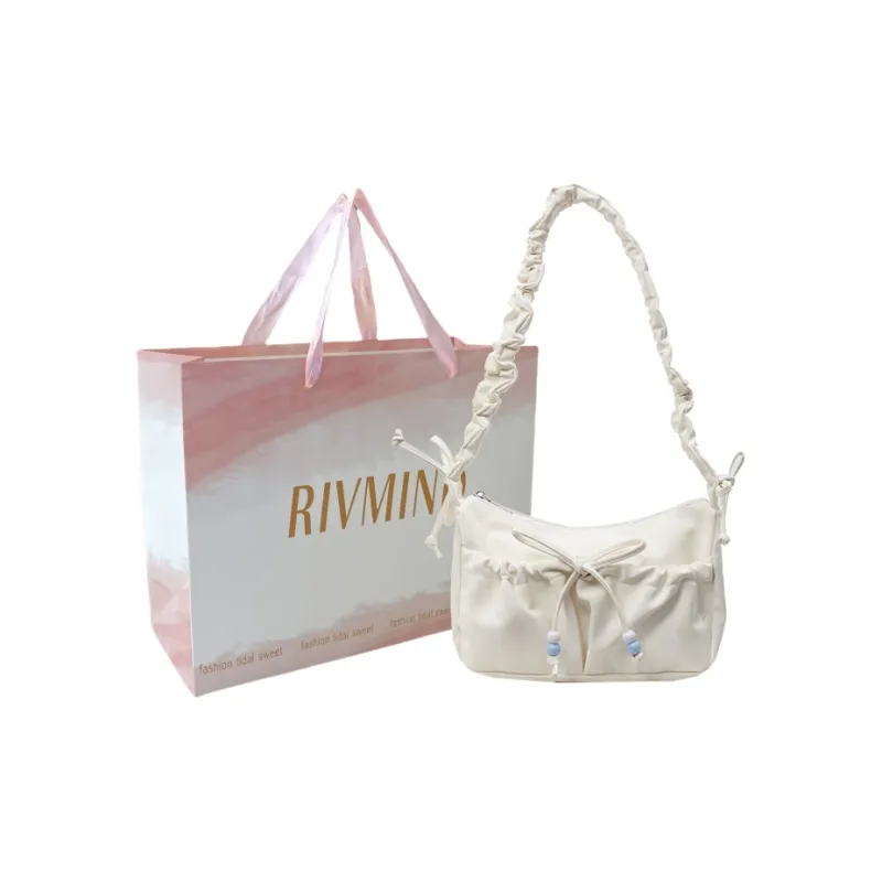 RIVMIND PU Shoulder Bag Regular Women's Ecru/Pink/Yellow/Silver/Black-1
