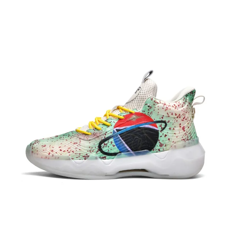 QIUTEXIONG Shock Absorbers With Slip Resistant And Abrasion Resistant Properties Mid Top Basketball Shoes Unisex-2