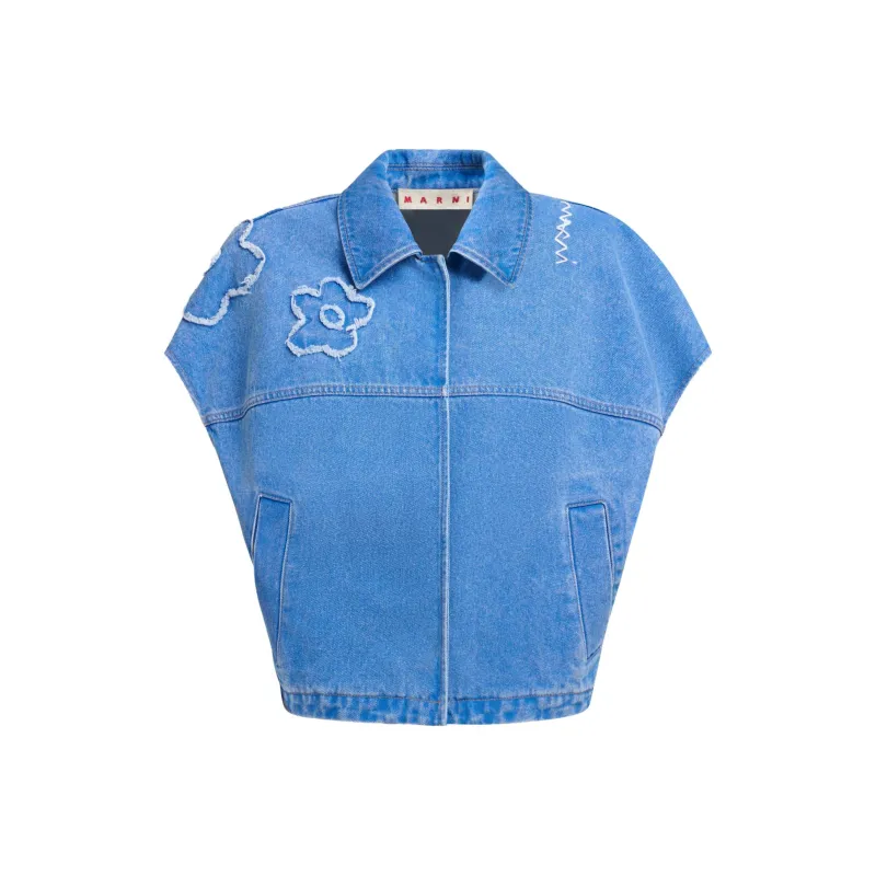 MARNI Patch Detailed Denim Vest-0