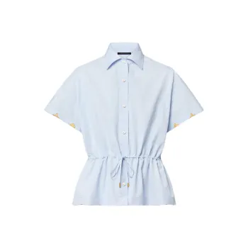 LOUIS VUITTON Drawstring Waist Cotton Poplin Shirt