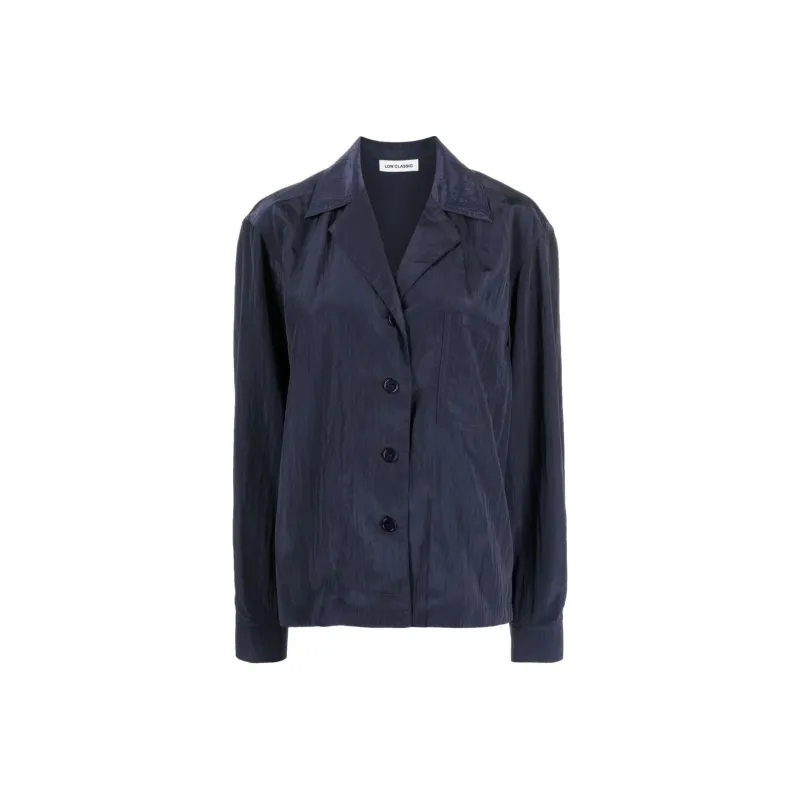 LOW CLASSIC Camp collar Crinkled Shirt-0