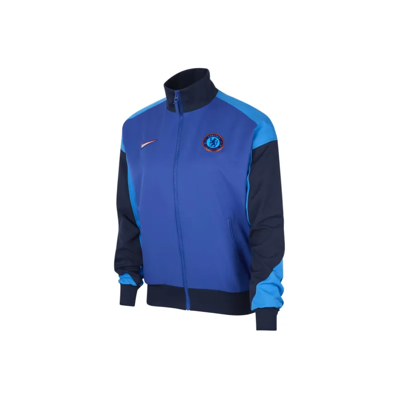 Nike Dri-Fit Chelsea F.C. Strike Football Anthem Jackets Coats Women's Corduroy Grass Blue-0