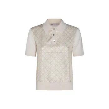 TORY BURCH Graphic Printed Short Sleeved Polo Shirt