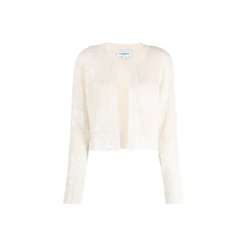 CASABLANCA Knitted Fabric Cardigan Women's Beige