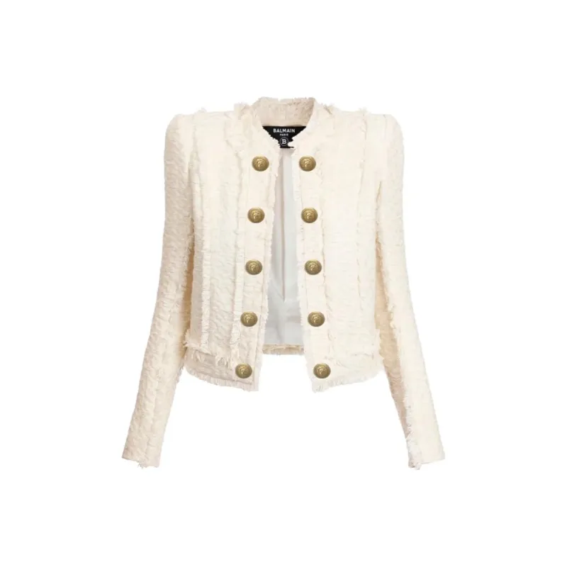 BALMAIN Double-breasted Tweed Jacket-0