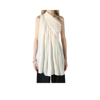 RICK OWENS Top Turbo Drape T Shirt 'Natural'