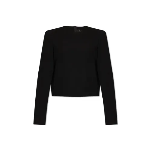 THEORY Crewneck Cropped Blouse