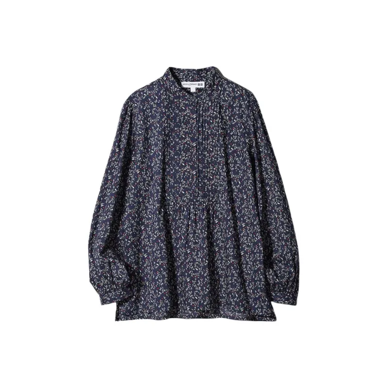 Ines De La Fressange X UNIQLO X Ines De La Fressange Shirts Women's Navy Blue-0