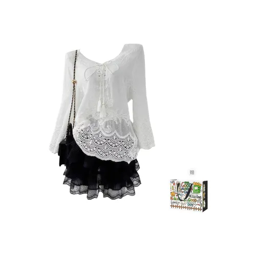 OURUOKE Shirts Women's White