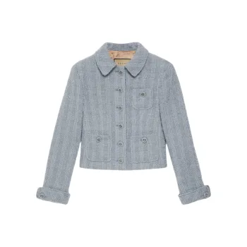 GUCCI Tweed Button-Up Blazer