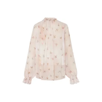 MOCO Shirt Women's Red With Floral Print